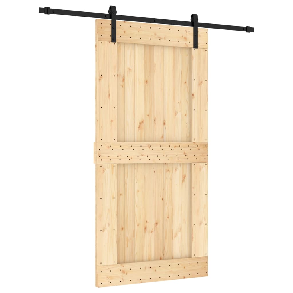 Puerta corredera de Vidaxl con masa 100x210 cm de pino sólido