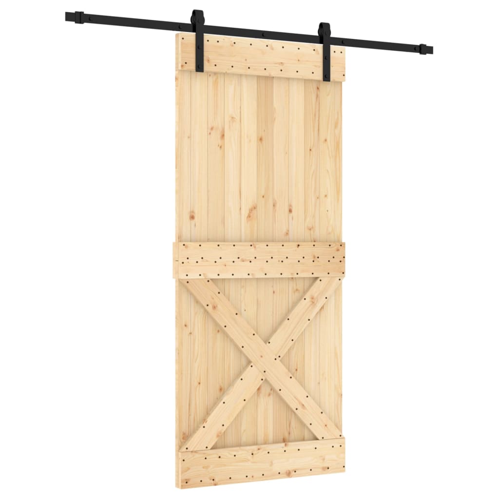 Puerta corredera de Vidaxl con masa de 90x210 cm de pino sólido