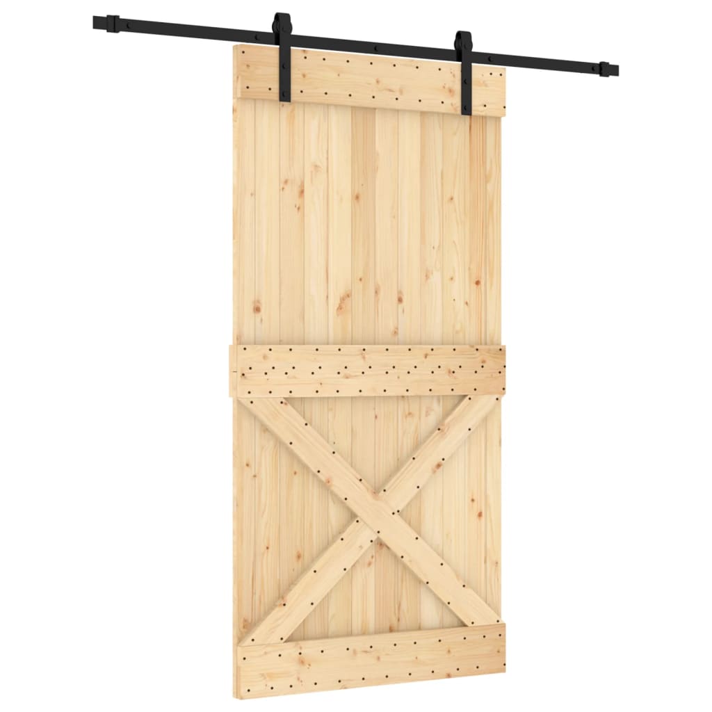 Puerta corredera de Vidaxl con masa 100x210 cm de pino sólido