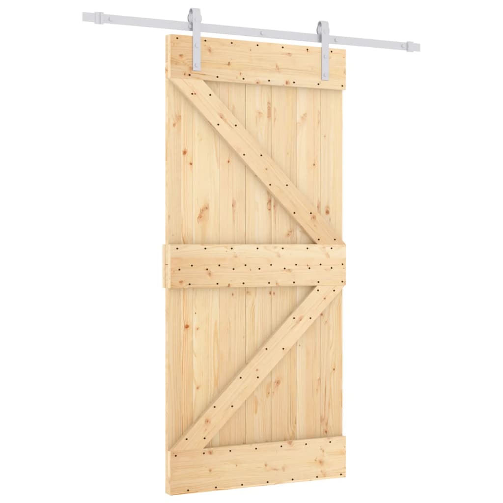 Puerta corredera de Vidaxl con masa de 90x210 cm de pino sólido