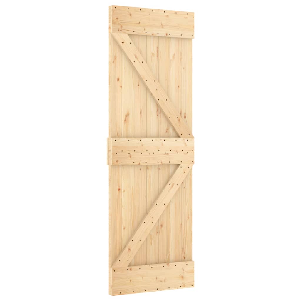 Porta scorrevole Vidaxl con pino solido da 80x210 cm per pastella