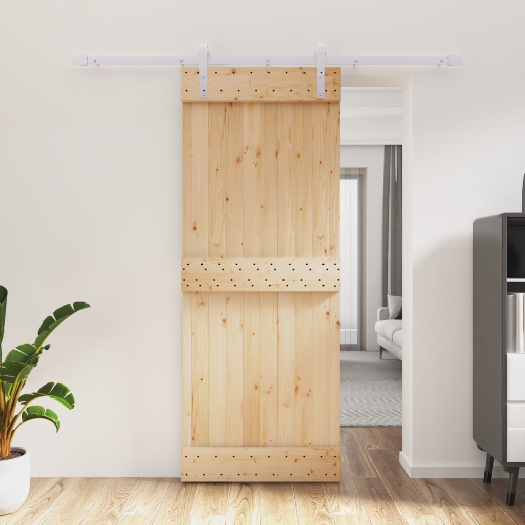 Porta scorrevole Vidaxl con pino solido da 80x210 cm per pastella