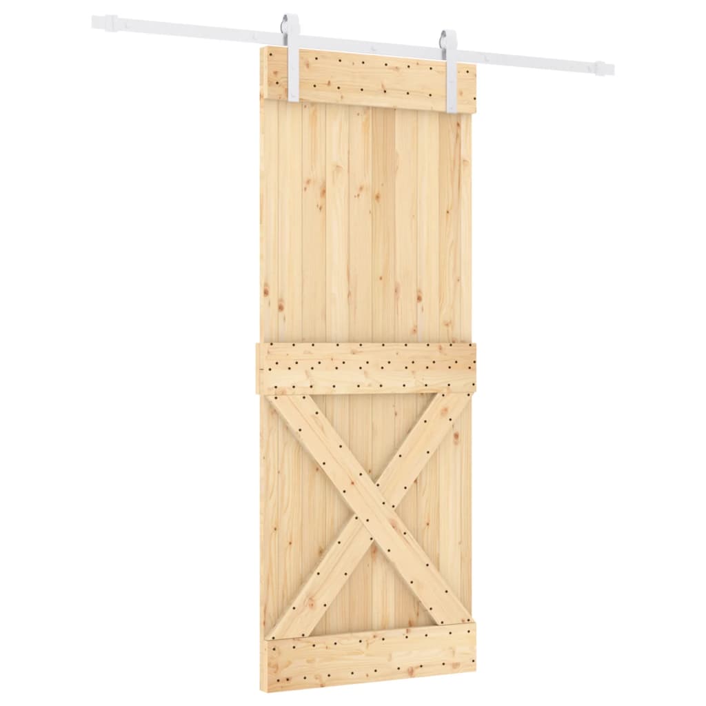 Porta scorrevole Vidaxl con pino solido da 80x210 cm per pastella