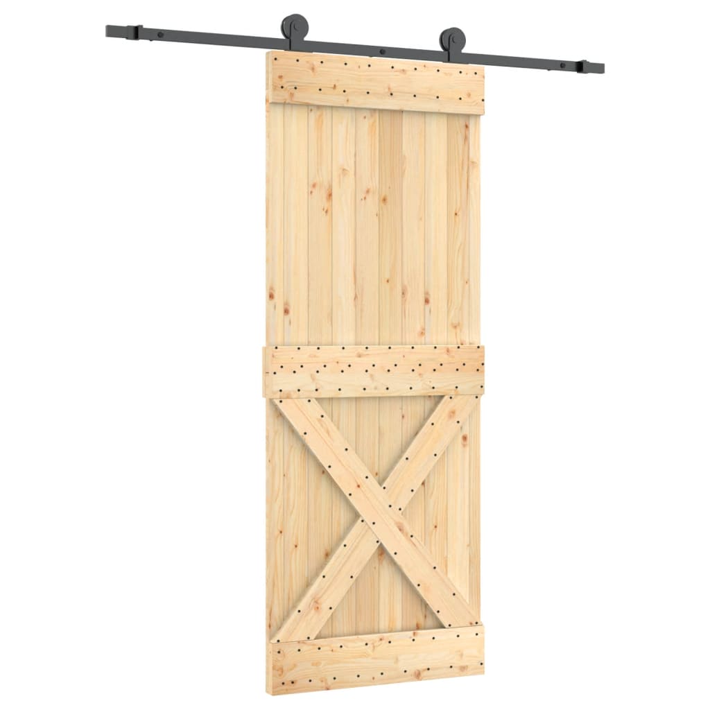 Puerta corredera de Vidaxl con masa 80x210 cm de pino sólido