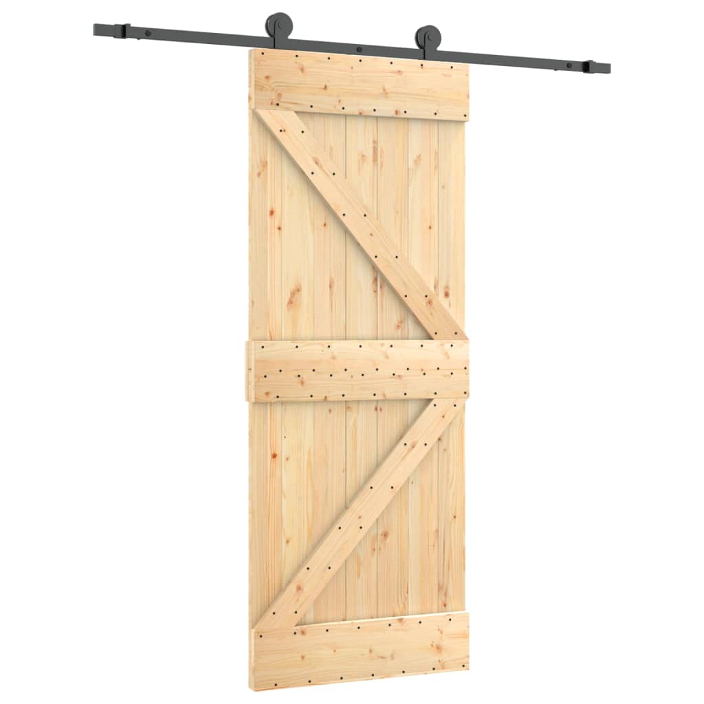 Porta scorrevole Vidaxl con pino solido da 85x210 cm