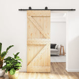 Vidaxl sliding door with batter 85x210 cm Solid pine