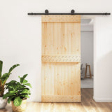 Vidaxl sliding door with batter 95x210 cm solid pine