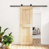 Vidaxl sliding door with batter 70x210 cm solid pine