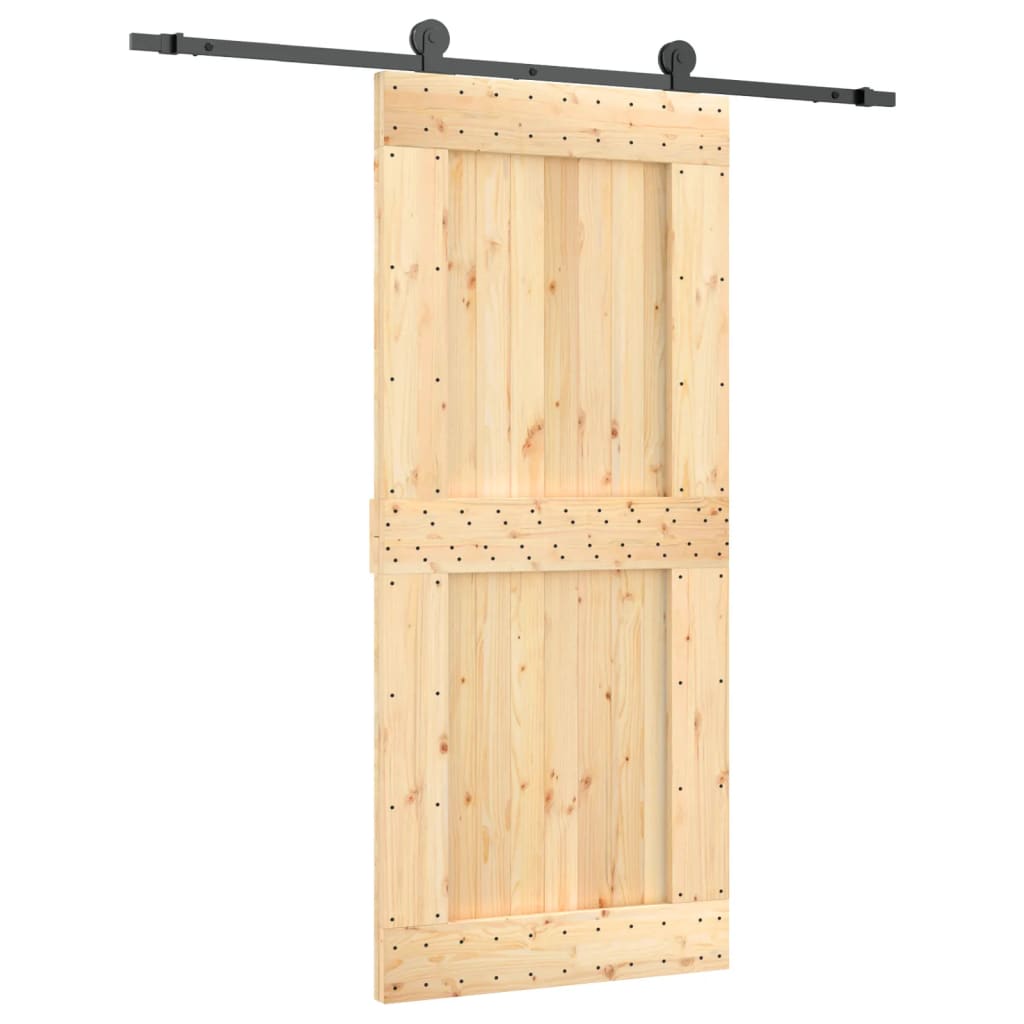 Puerta corredera de Vidaxl con masa de 90x210 cm de pino sólido