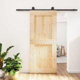 Vidaxl sliding door with batter 90x210 cm solid pine