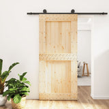 Vidaxl sliding door with batter 95x210 cm solid pine