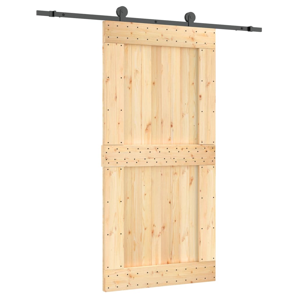 Puerta corredera de Vidaxl con masa 100x210 cm de pino sólido