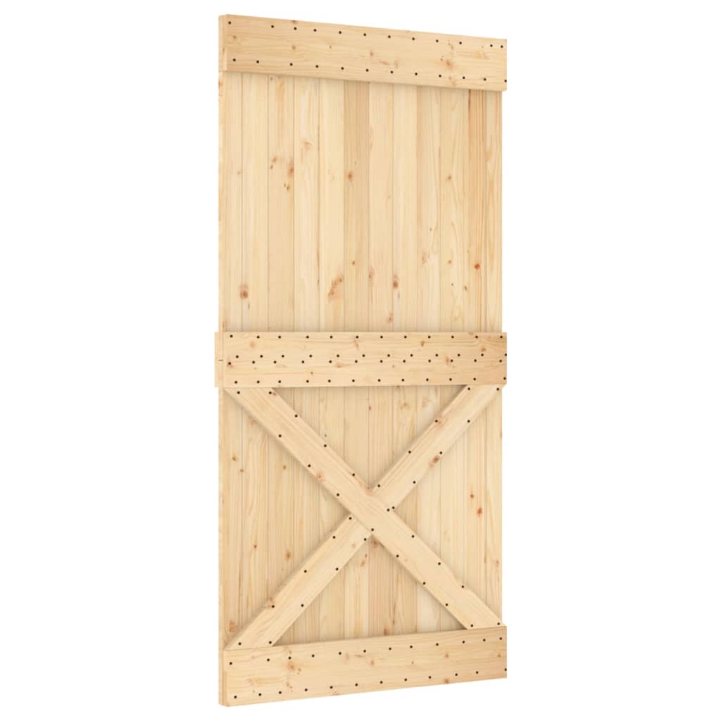 Puerta corredera de Vidaxl con masa 100x210 cm de pino sólido