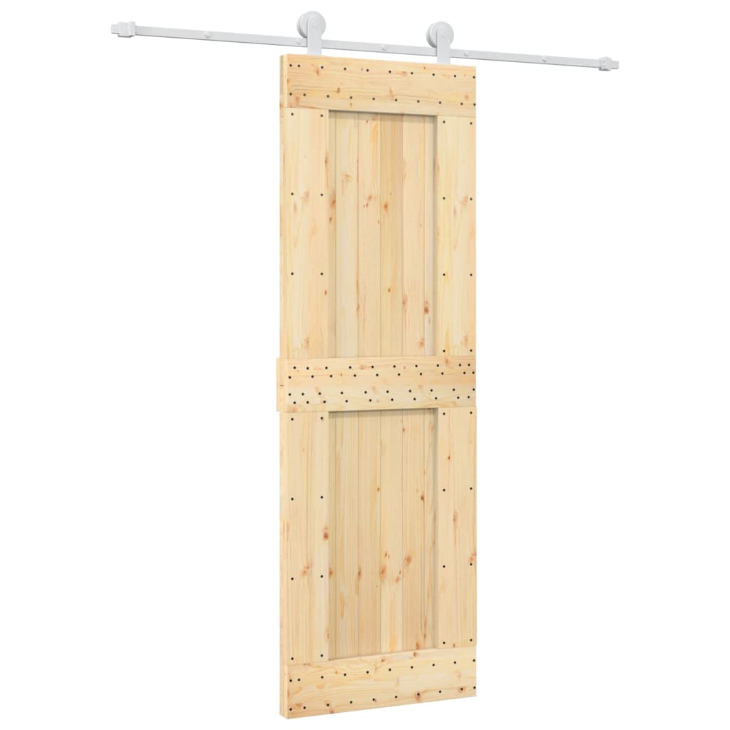 VidaXL Schuifdeur met beslag 70x210 cm massief grenenhout