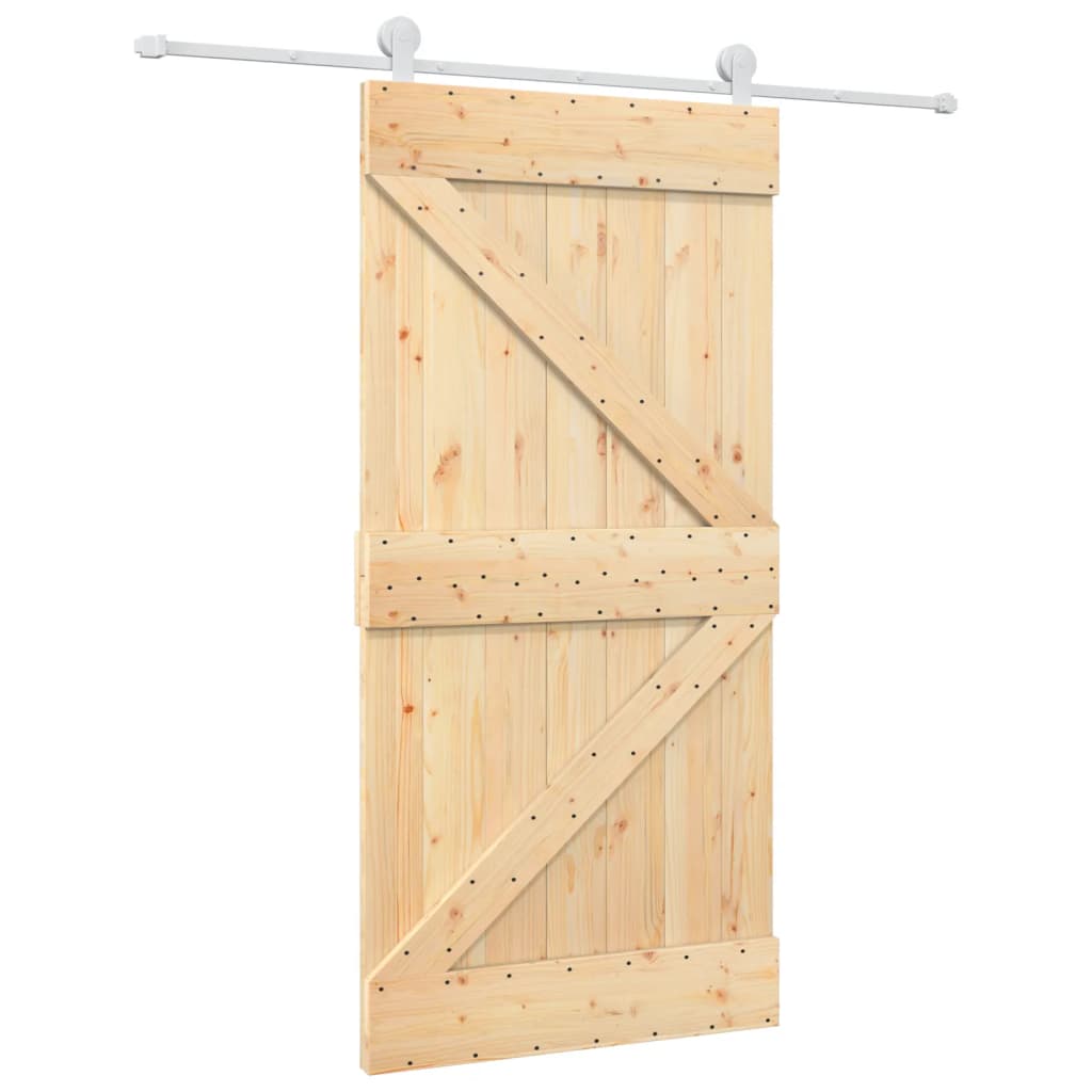 Puerta corredera de Vidaxl con masa 100x210 cm de pino sólido