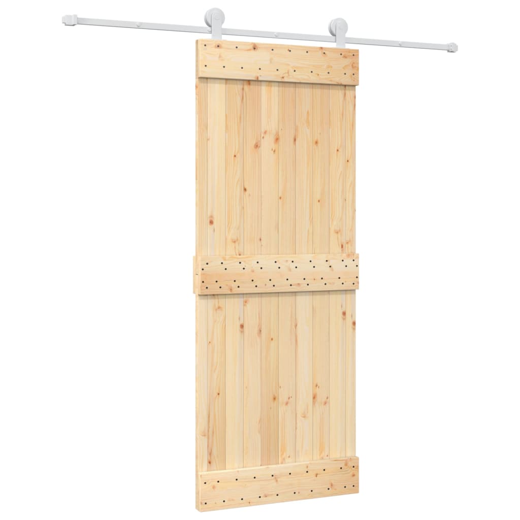 Puerta corredera de Vidaxl con masa 80x210 cm de pino sólido