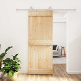 Puerta corredera de Vidaxl con masa 80x210 cm de pino sólido