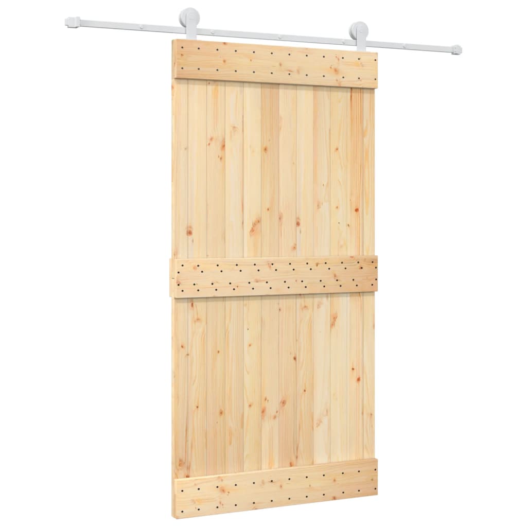 Puerta corredera de Vidaxl con masa 100x210 cm de pino sólido