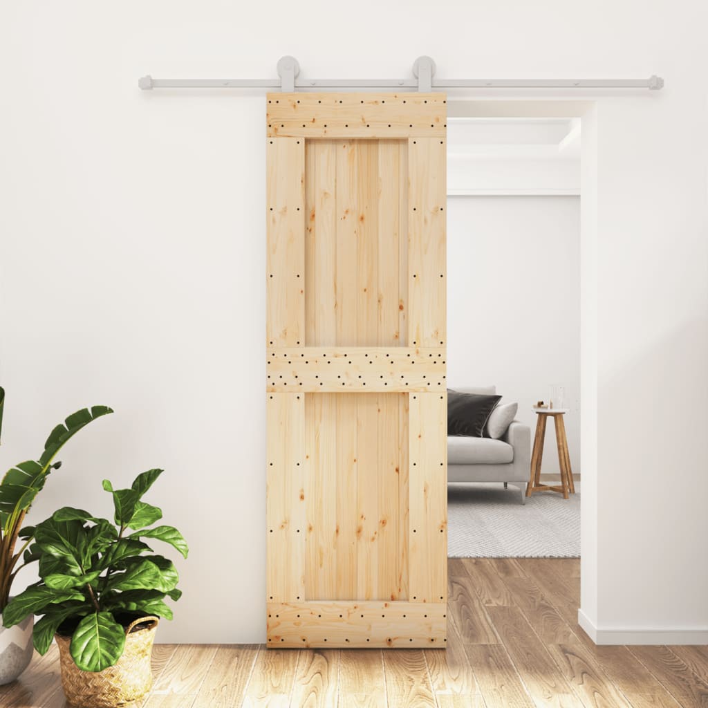 Puerta corredera de Vidaxl con masa de 70x210 cm de pino sólido