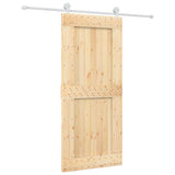 Vidaxl sliding door with batter 90x210 cm solid pine