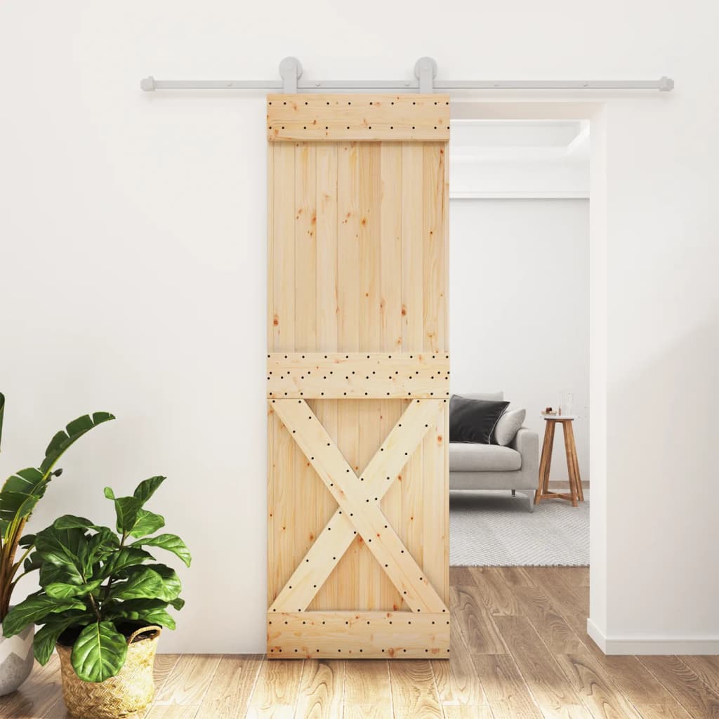 Puerta corredera de Vidaxl con masa de 70x210 cm de pino sólido