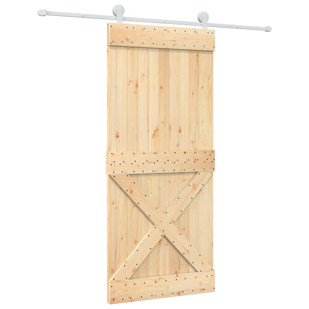 Puerta corredera de Vidaxl con masa de 90x210 cm de pino sólido