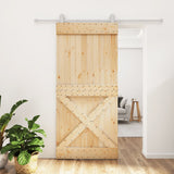 Vidaxl sliding door with batter 95x210 cm solid pine