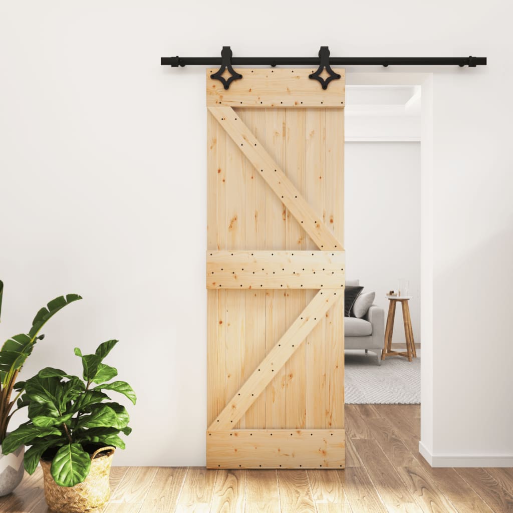 Puerta corredera de Vidaxl con masa de 70x210 cm de pino sólido