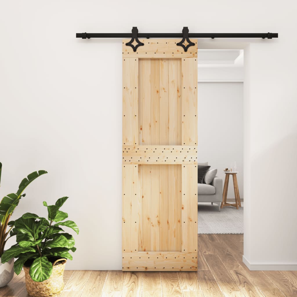 Puerta corredera de Vidaxl con masa de 70x210 cm de pino sólido