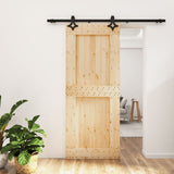 Vidaxl sliding door with batter 85x210 cm Solid pine