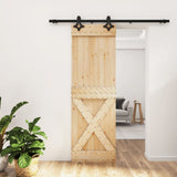 Vidaxl sliding door with batter 70x210 cm solid pine