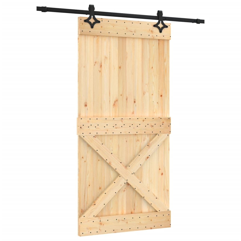 Puerta corredera de Vidaxl con masa 100x210 cm de pino sólido