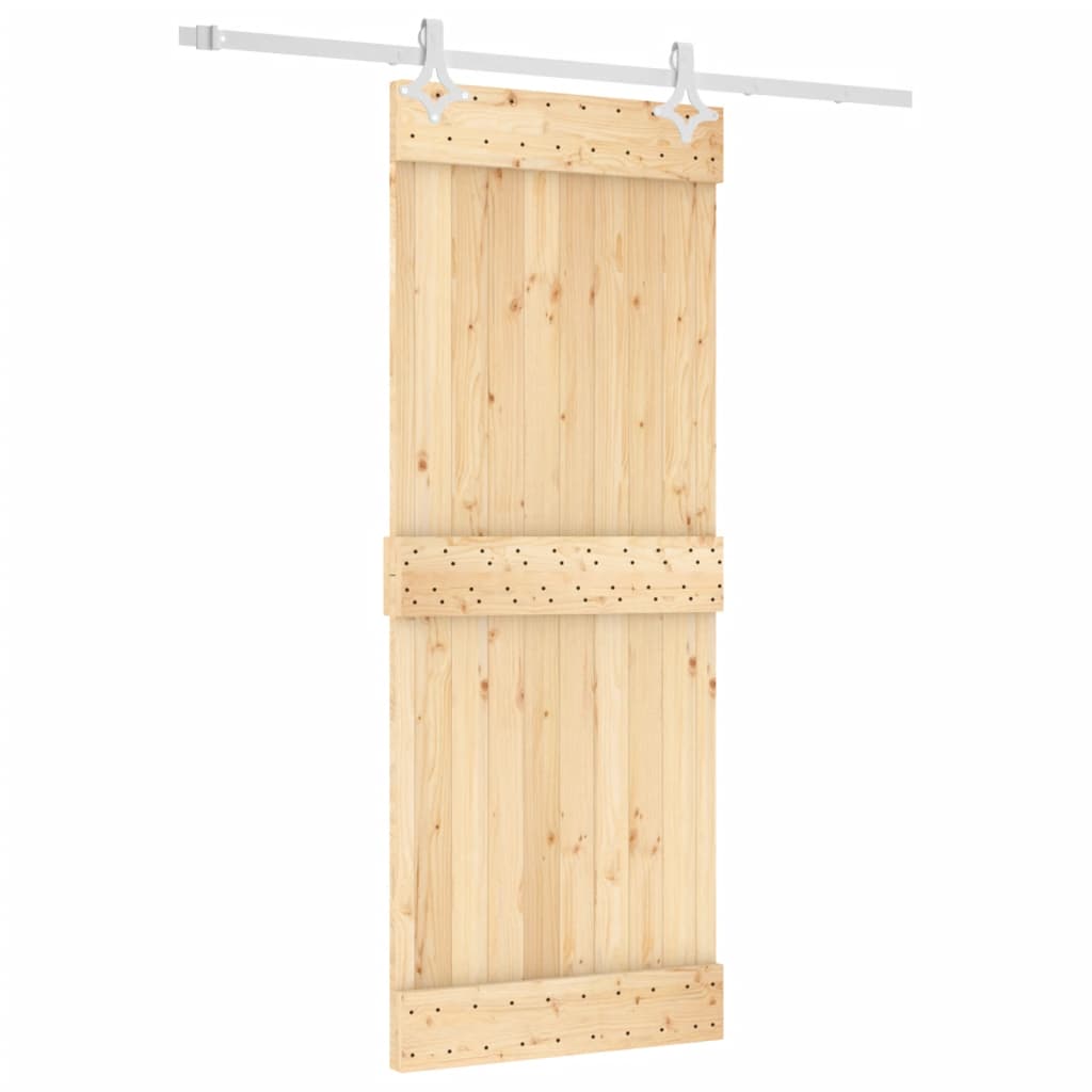 Puerta corredera de Vidaxl con masa 80x210 cm de pino sólido