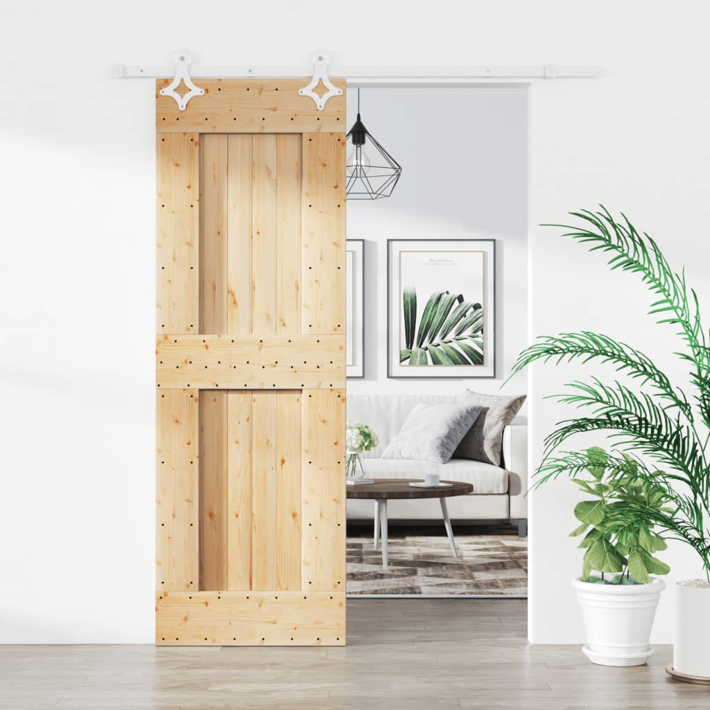 Vidaxl sliding door with batter 70x210 cm solid pine