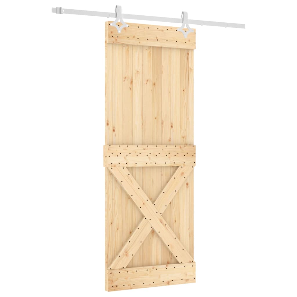 Puerta corredera de Vidaxl con masa 80x210 cm de pino sólido