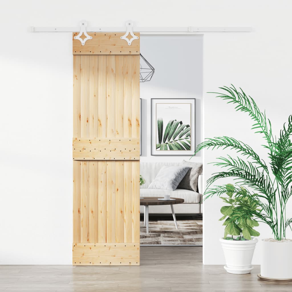 Vidaxl sliding door with batter 70x210 cm solid pine