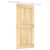 Vidaxl sliding door with batter 95x210 cm solid pine