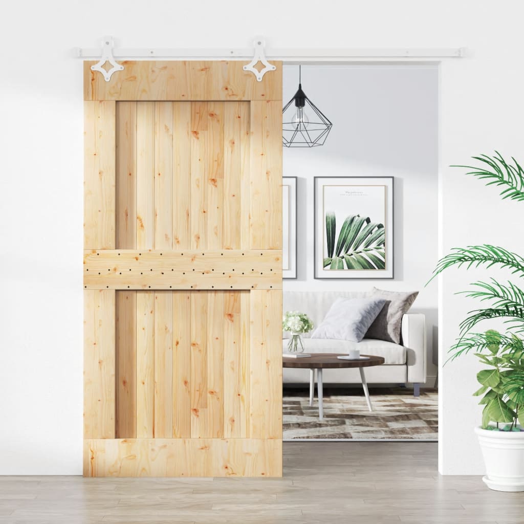 Puerta corredera de Vidaxl con masa 100x210 cm de pino sólido