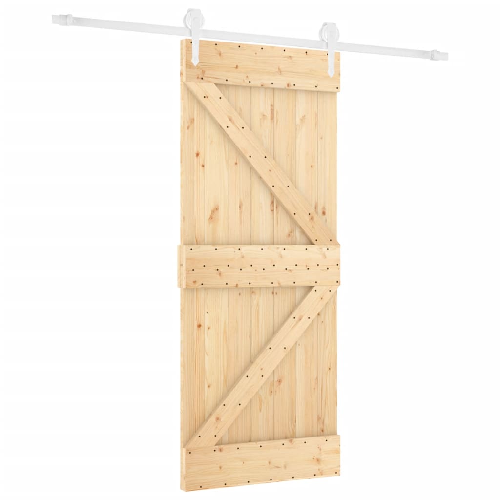 Puerta corredera de Vidaxl con masa 80x210 cm de pino sólido