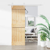 Vidaxl sliding door with batter 70x210 cm solid pine