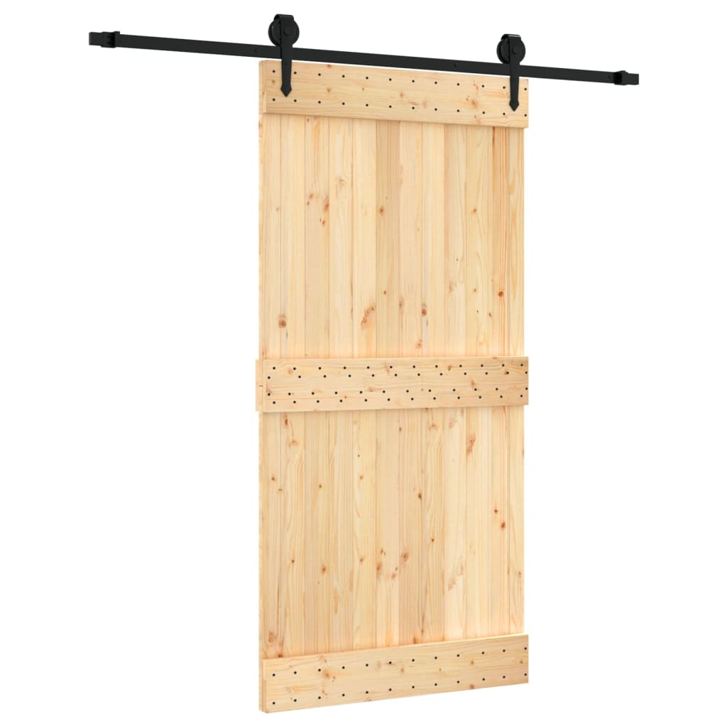 VidaXL Schuifdeur met beslag 100x210 cm massief grenenhout