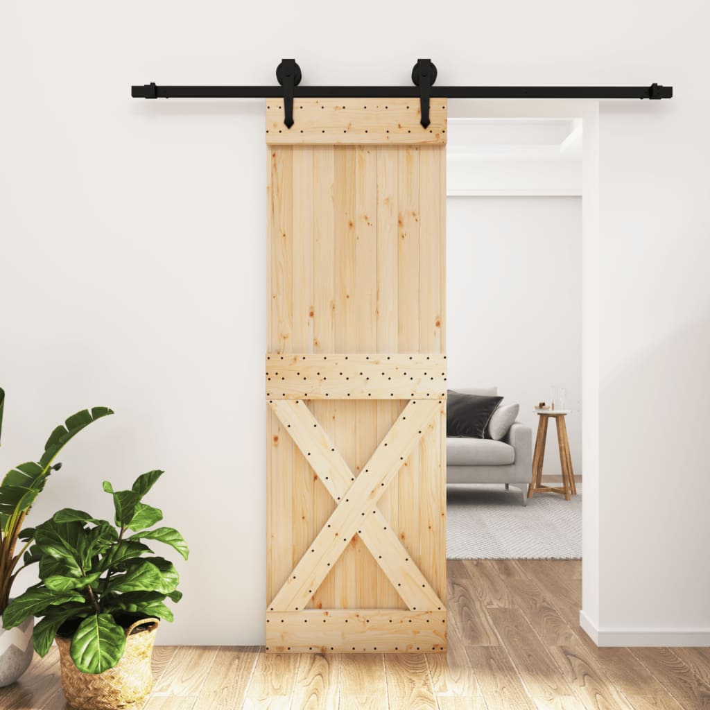 Puerta corredera de Vidaxl con masa de 70x210 cm de pino sólido