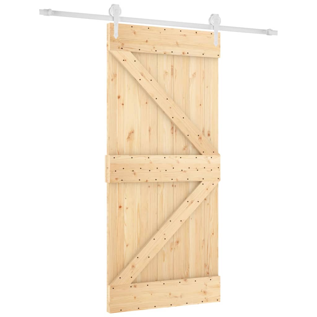 Puerta corredera de Vidaxl con masa de 95x210 cm de pino sólido