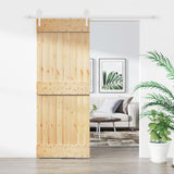 Puerta corredera de Vidaxl con masa 80x210 cm de pino sólido