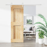 Vidaxl sliding door with batter 70x210 cm solid pine