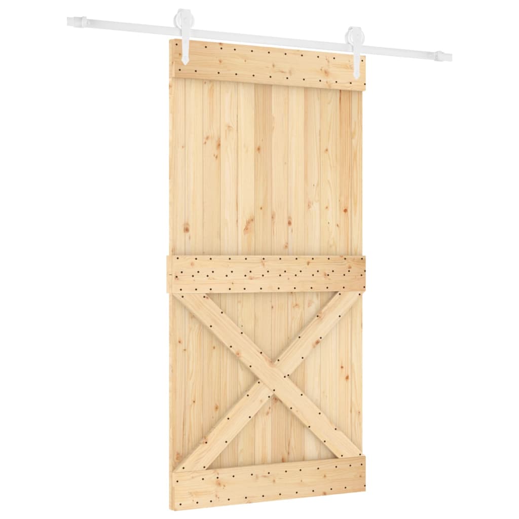 Puerta corredera de Vidaxl con masa 100x210 cm de pino sólido