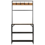 VidaXL portemanteau 90x35x180 cm bois de manguier massif et fer