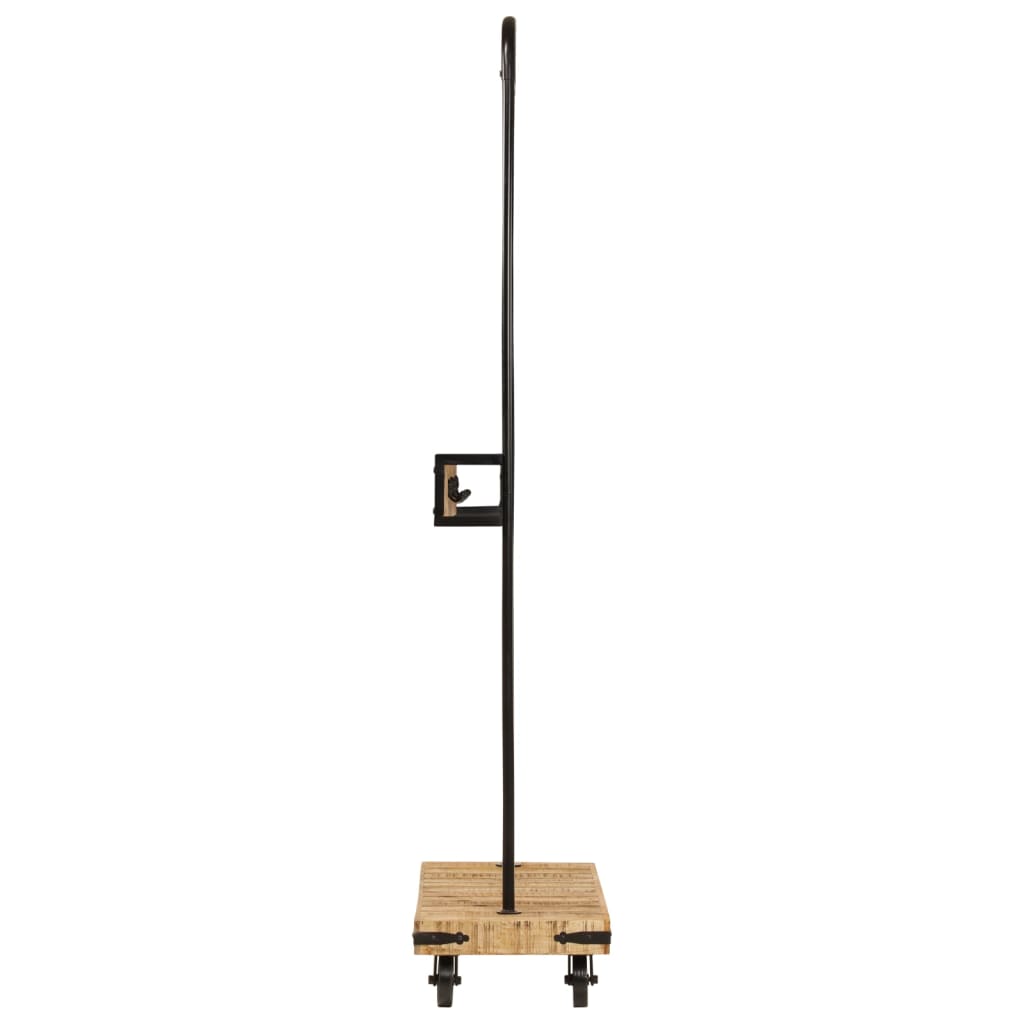 Vidaxx portant à vêtements à roulettes 90x35x190 cm en bois de manguier massif et fer