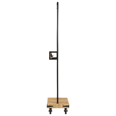 Vidaxx portant à vêtements à roulettes 90x35x190 cm en bois de manguier massif et fer