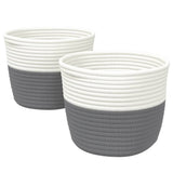 Vidaxx paniers de rangement 2 pcs ø 24x18 cm coton gris et blanc